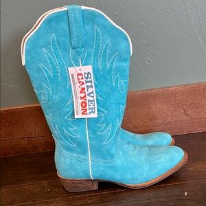 Silver Canyon Turquoise Cowboy Boots